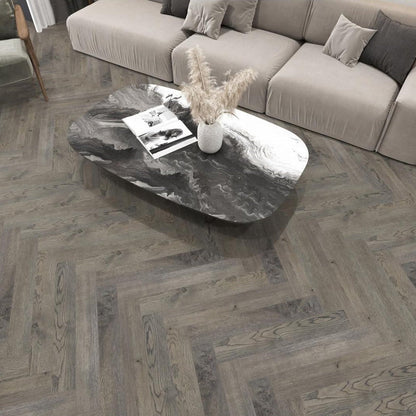 American Walnut herringbone flooring 12mm - installed