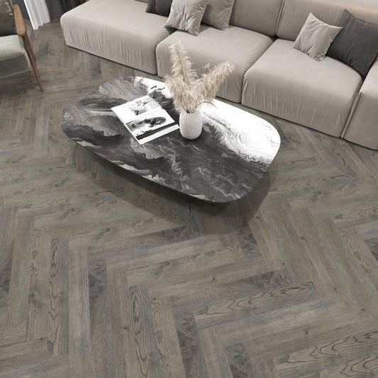 American Walnut herringbone flooring 12mm - installed