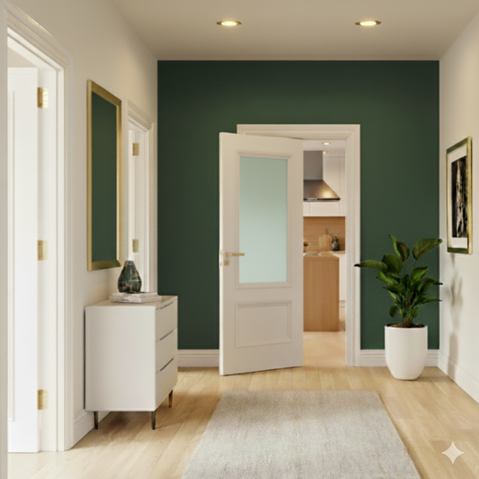 WC35GF Frosted Glass White Internal Door Victorian Style 2 Panel Door