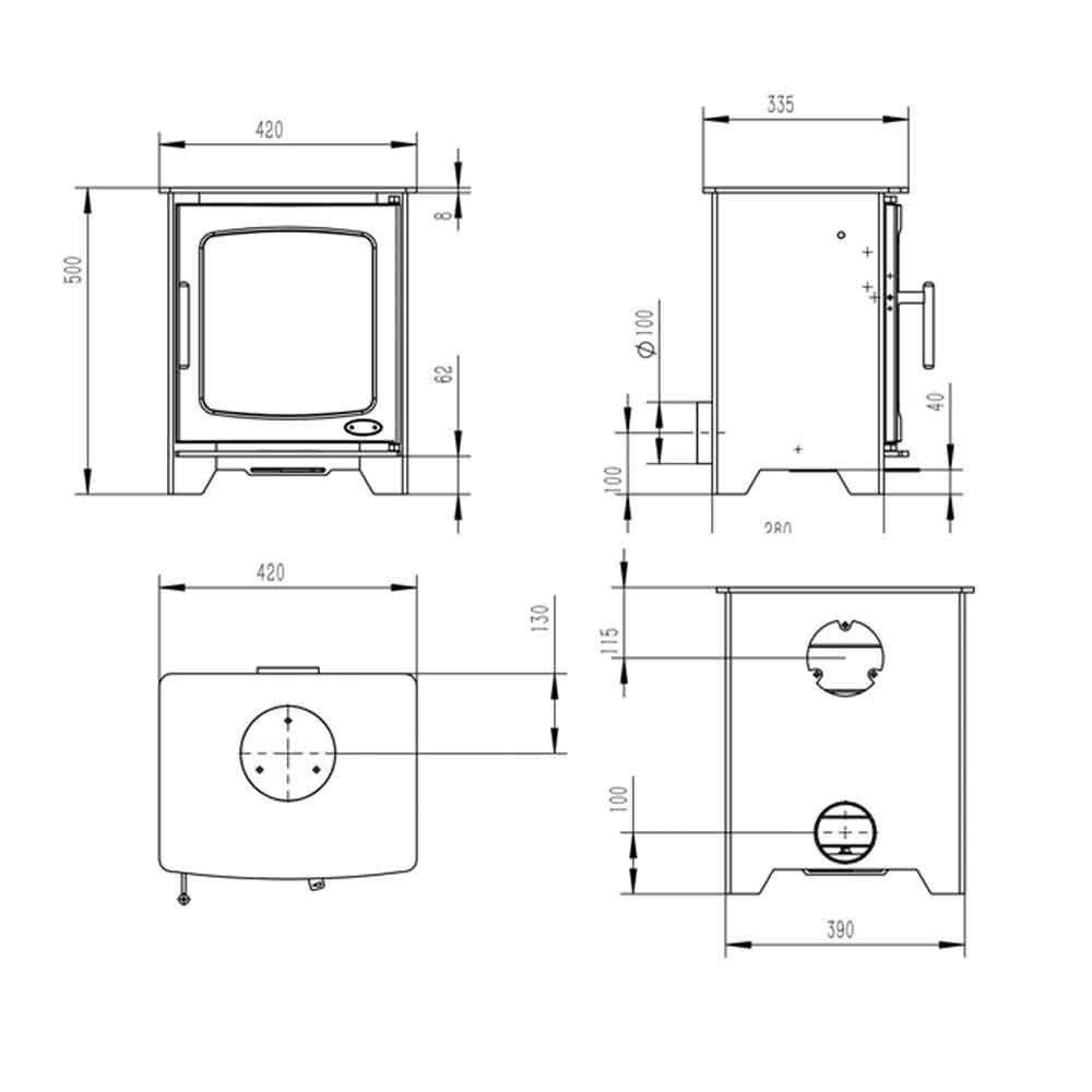 Hazelwood Compact 5kW Wood Burning stove