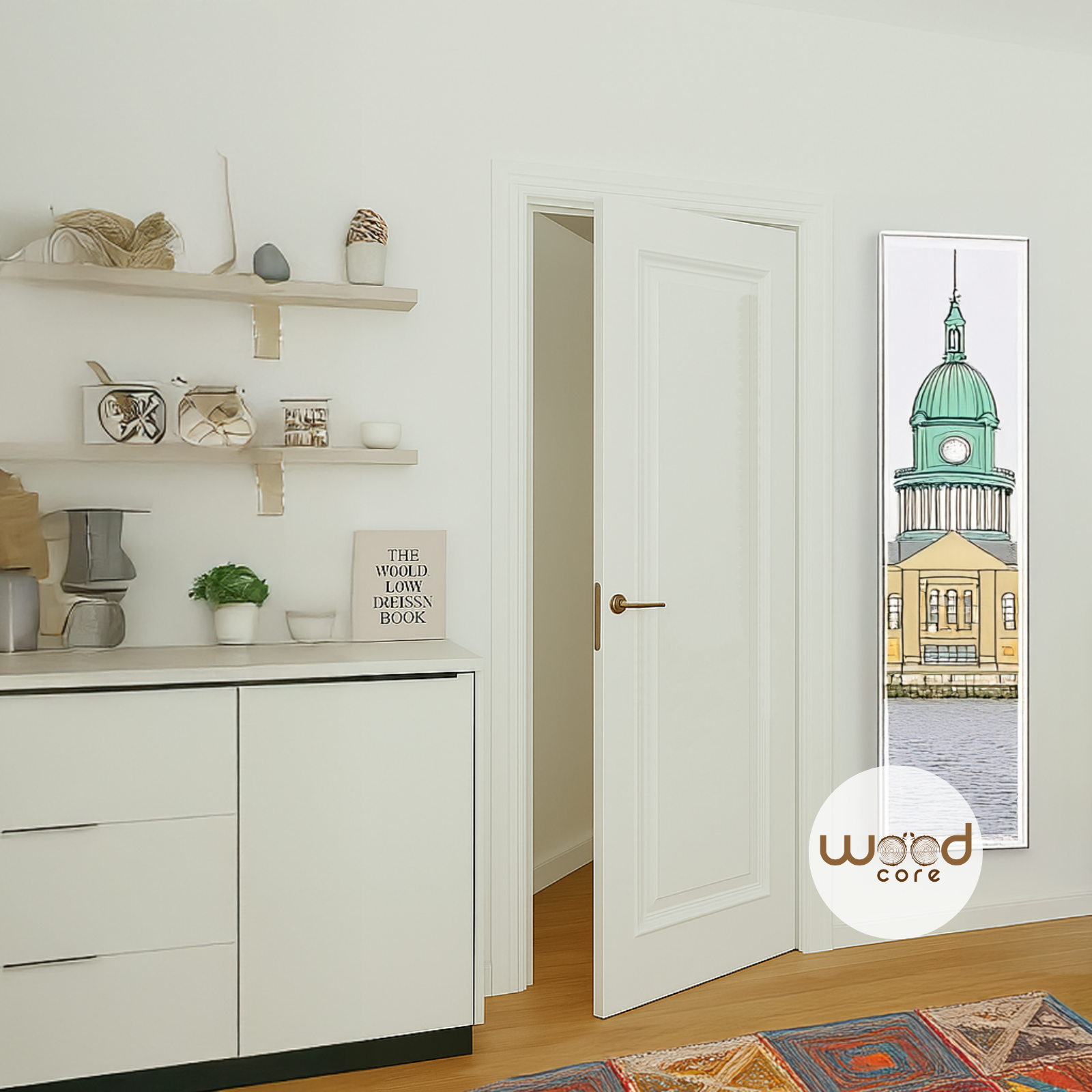 1 Panel Victorian Style Primed White Internal Door WC23