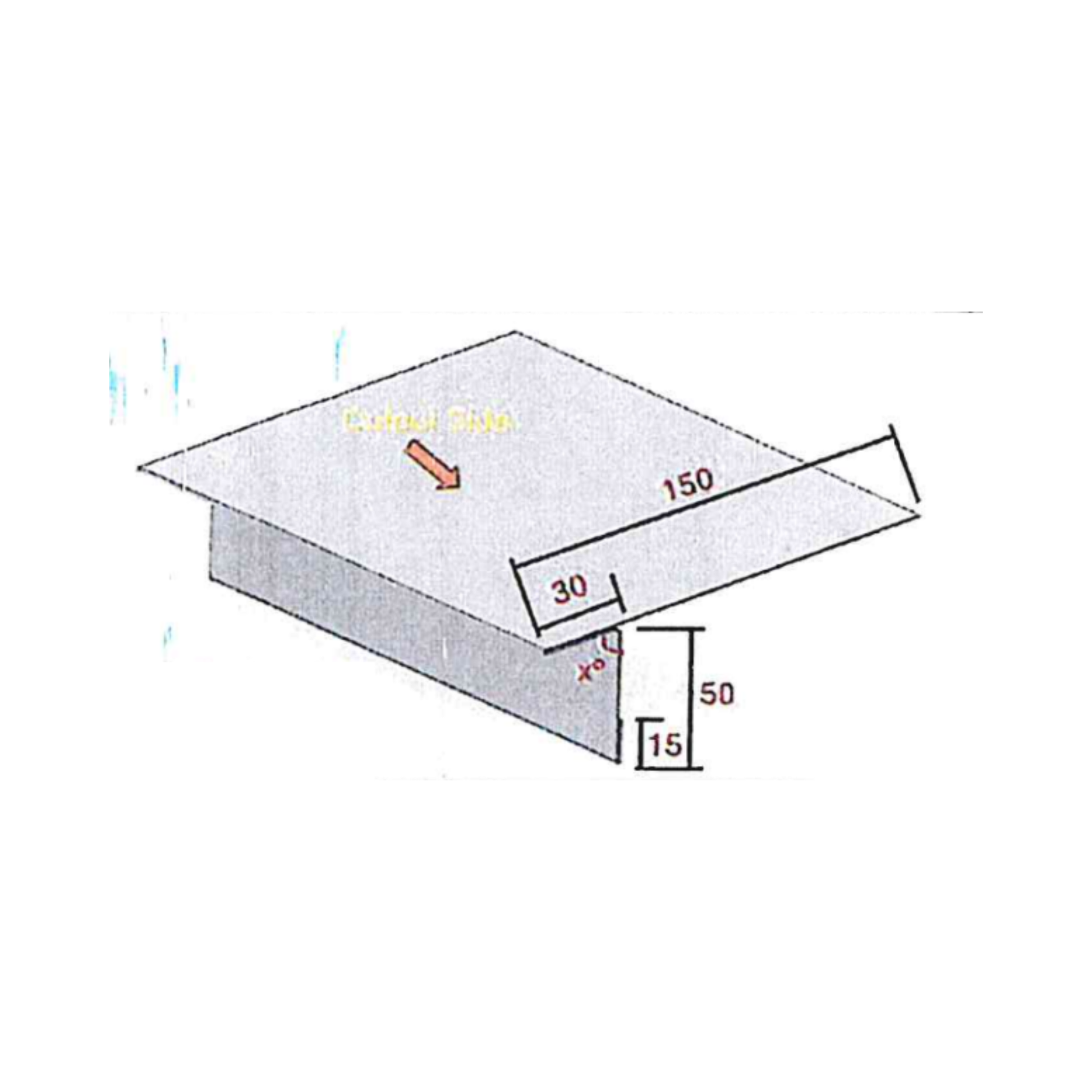 Standing seam steel cladding profile trim - eave