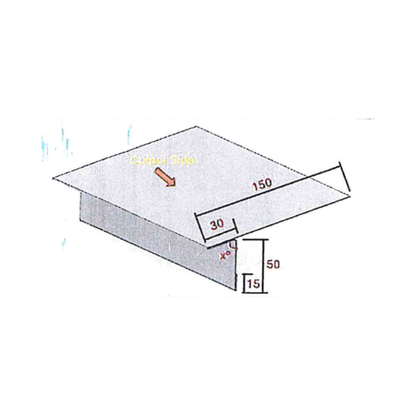 Standing seam steel cladding profile trim - eave