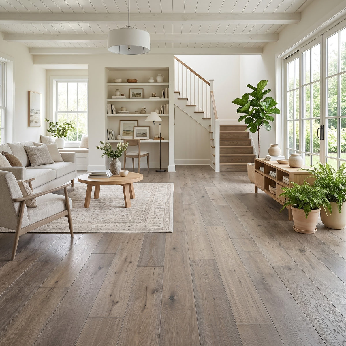 Crown & Core Balmoral Oak engineered plank flooring, dark oak
