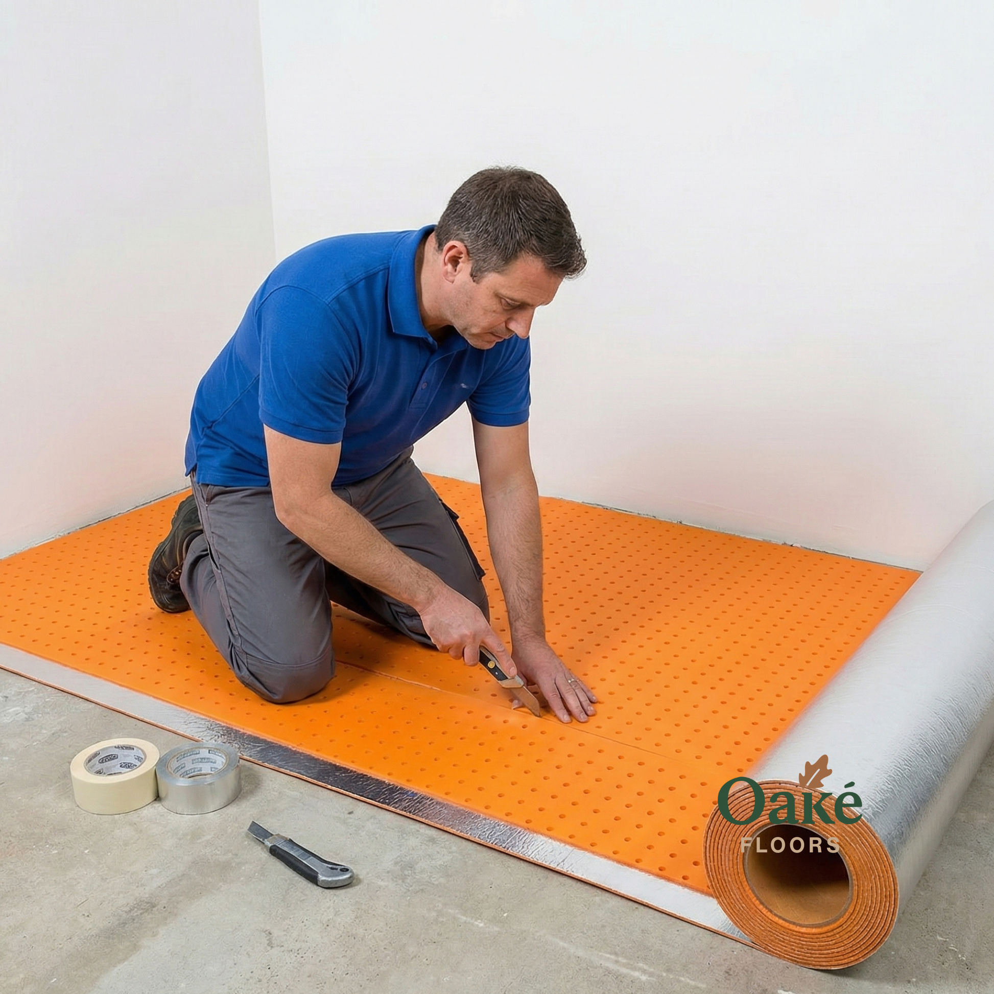 2MM HEAT MASTER 15M2 PERFORATED UNDERFLOOR HEATING UNDERLAY