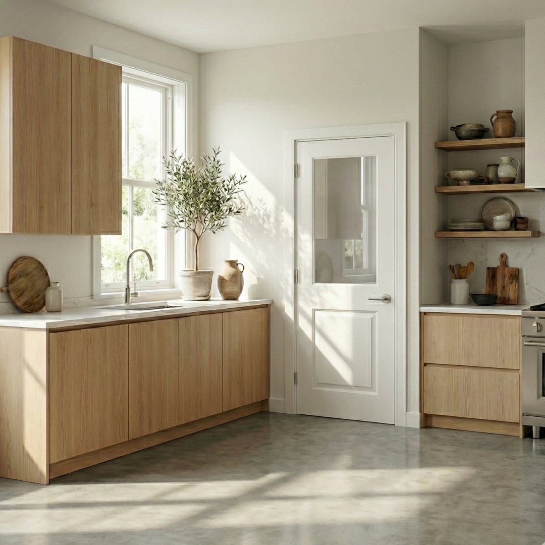 2 Panel Victorian Style Primed White Internal Clear Glass Door WC9GC