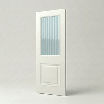 2 Panel Victorian Style Primed White Internal Reeded Glass Door WC9GR