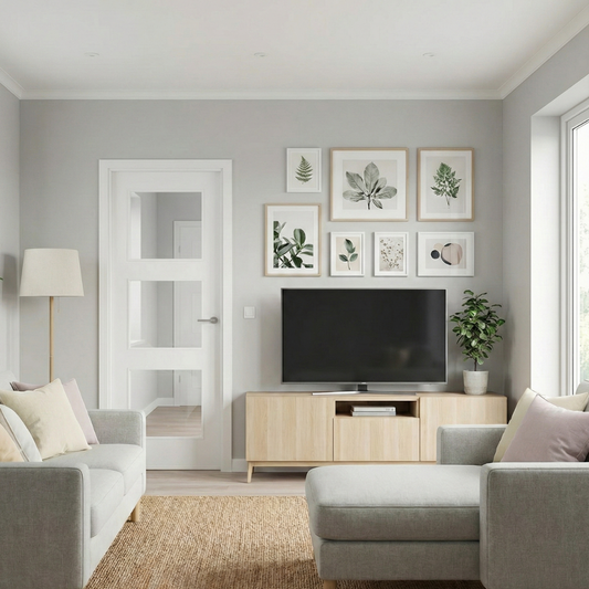 3 Panel Victorian Style Primed White Clear Glass Internal Door WC16GC