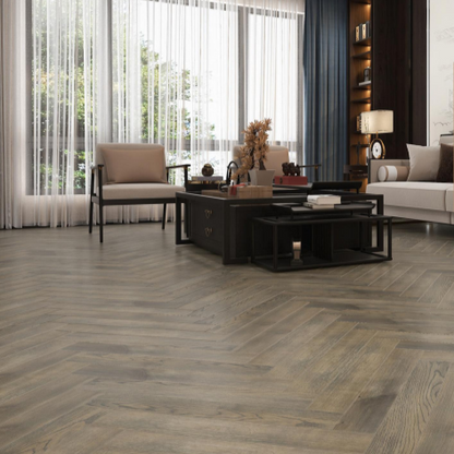 Rustic Oak herringbone flooring 12mm - detail