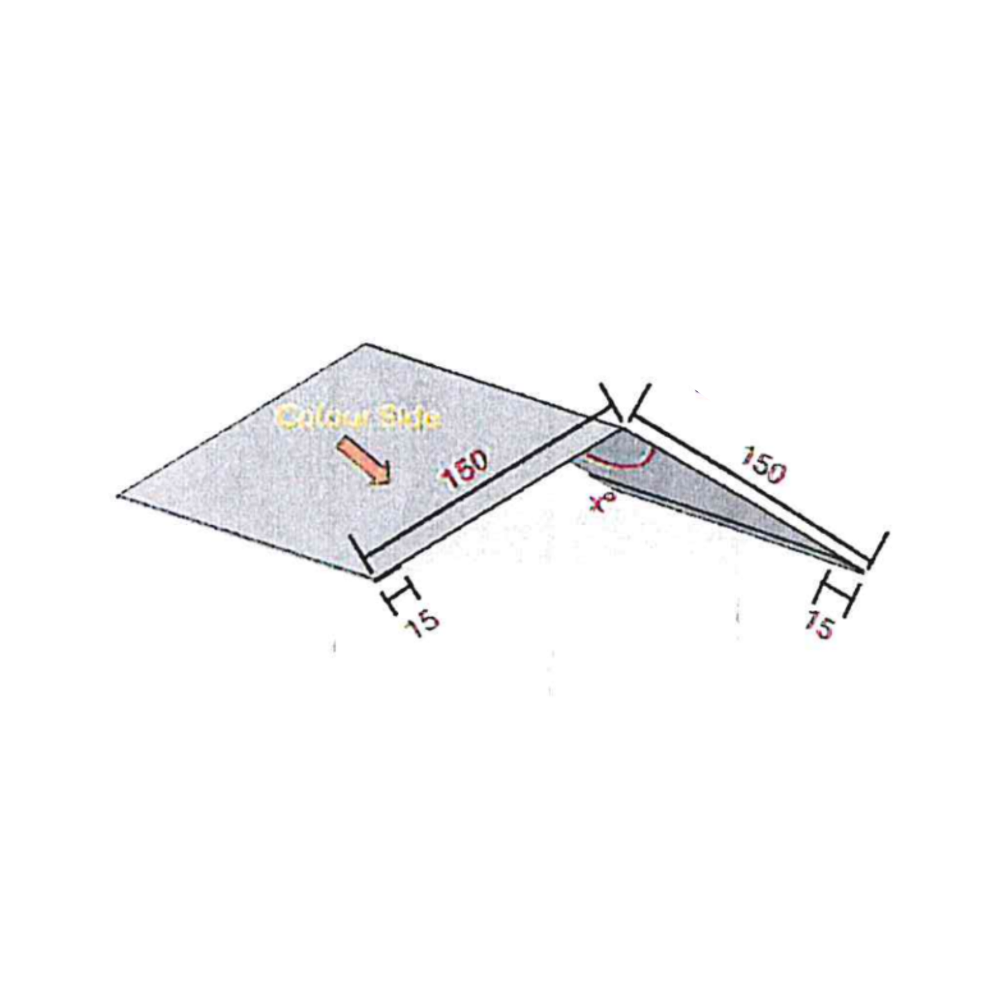 Standing seam steel cladding profile trim - A ridge