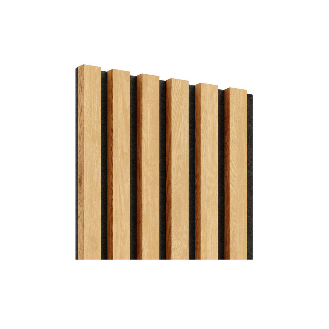 Slat Acoustic Wall Panelling Oak Black Felt Melamine