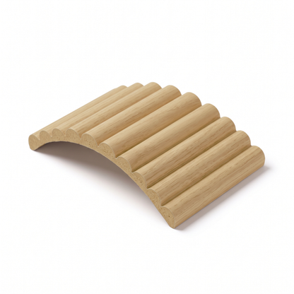 Classic Oak flexible fluted reeded acoustic tambour panel, 2400 x 600mm