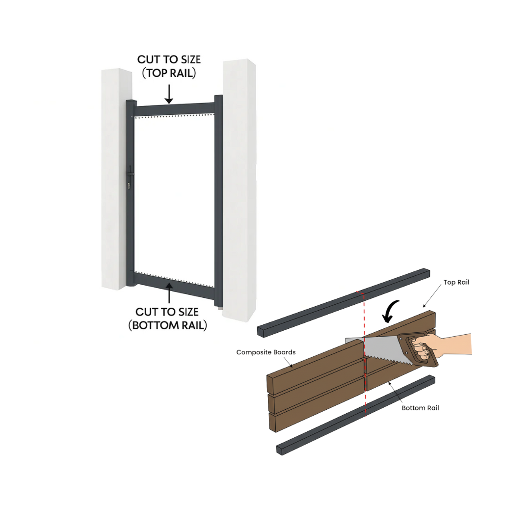 Aluminium side gate - installed