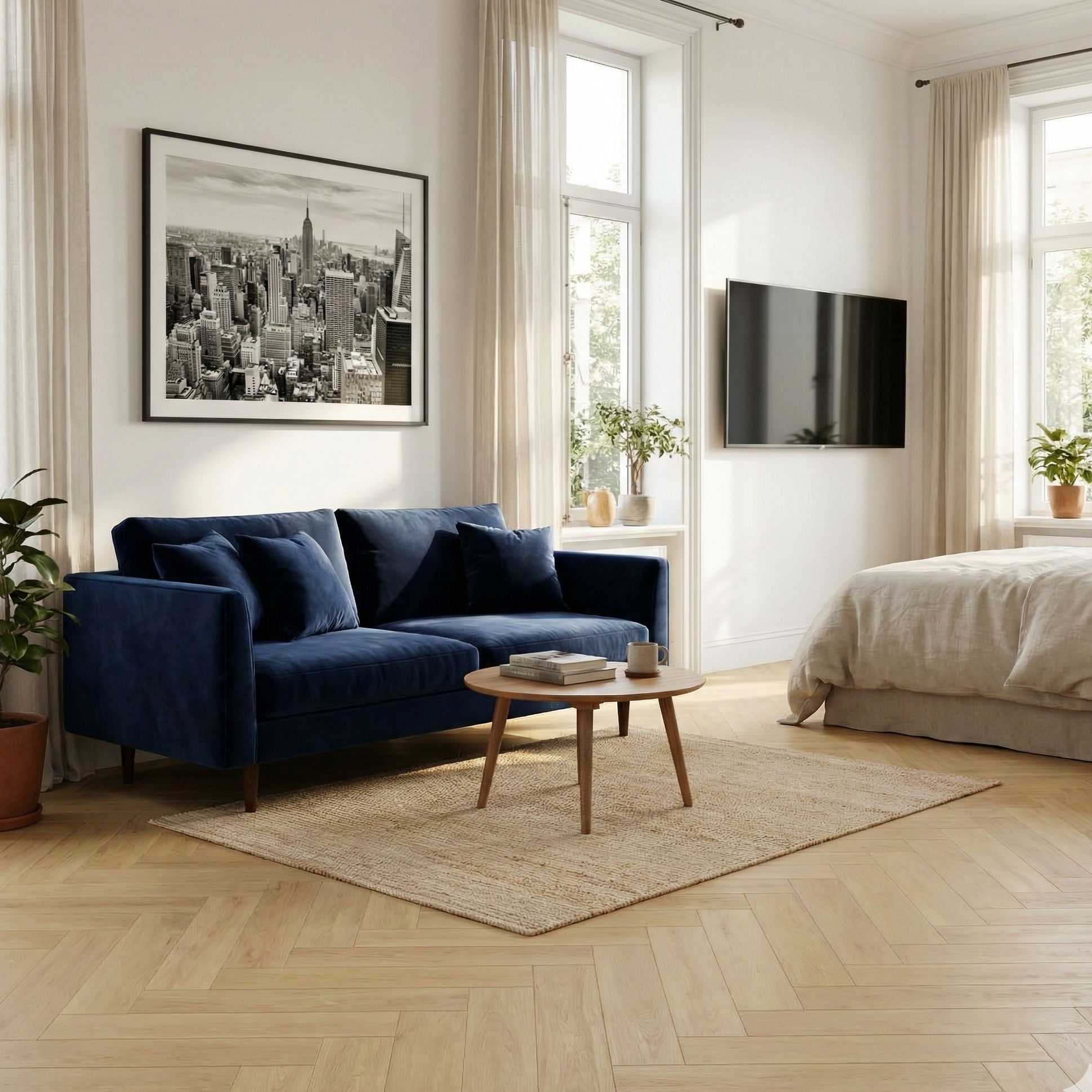 American Oak SPC herringbone flooring - main image