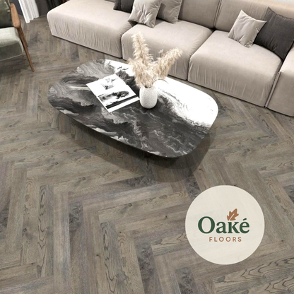 American Walnut Herringbone Laminate Flooring 12mm