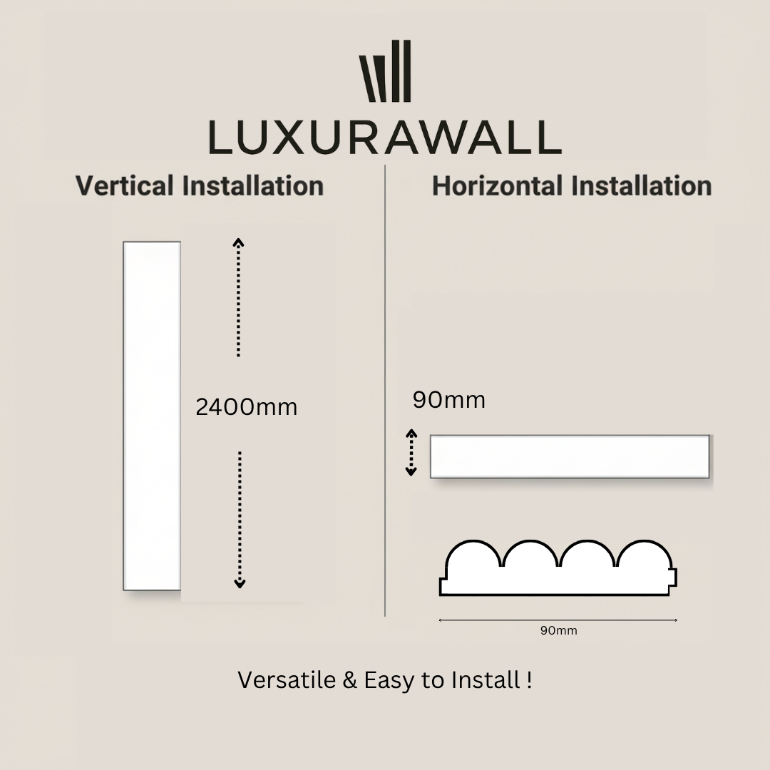 Arched Flutted Wall Paneling Primed White