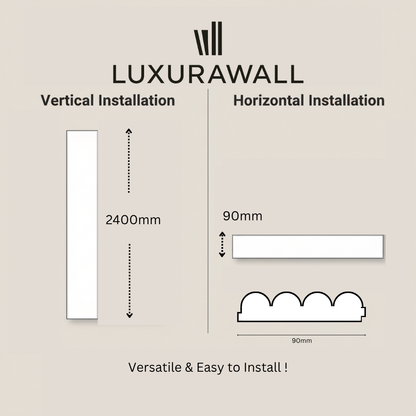 Arched Flutted Wall Paneling Primed White