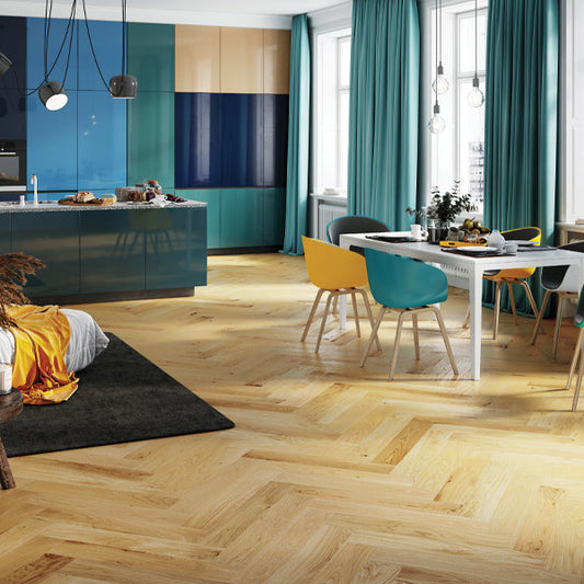 BARISTA HERRINGBONE OAK CREMA BRUSHED MATT LACQUERED ENGINEERED FLOORING