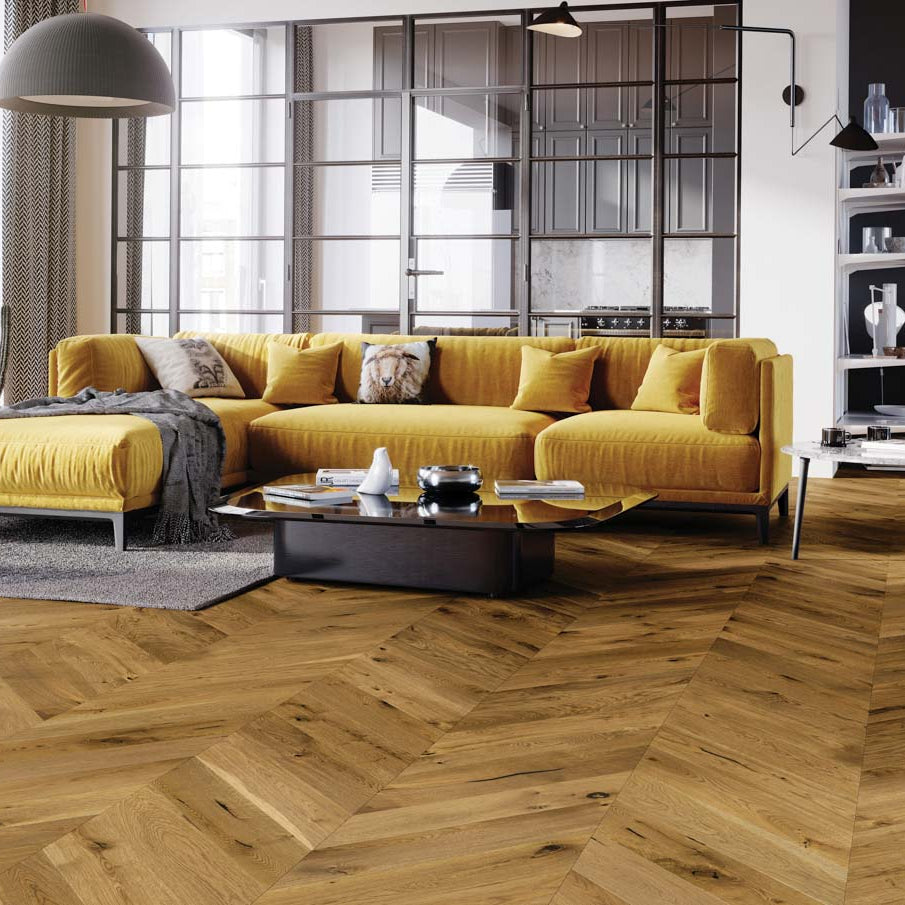 BARISTA OAK MAINLAND / ARABICA CHEVRON BRUSHED MATT LACQUERED ENGINEERED FLOORING