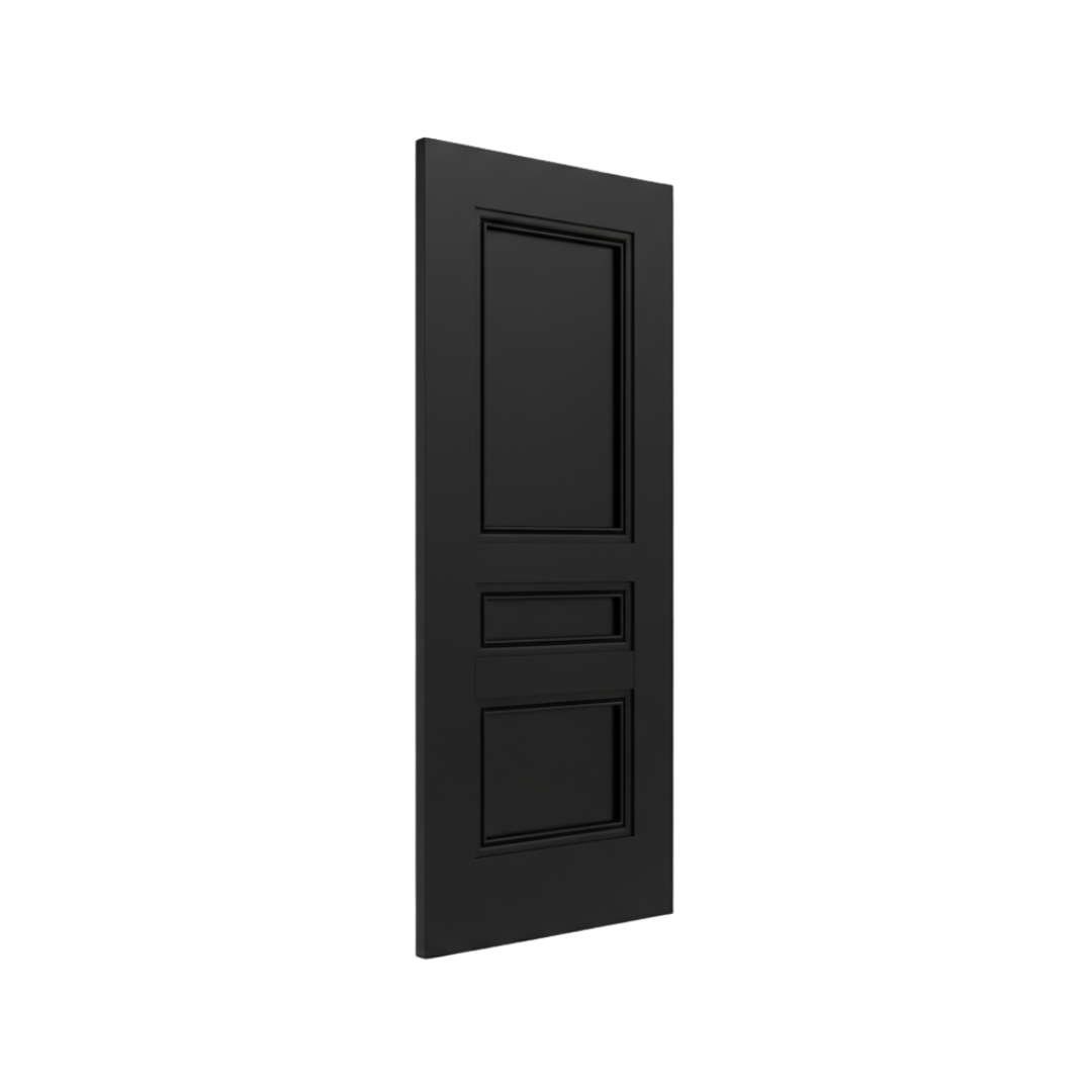 Black 3 Panel Victorian Style Premium Primed Internal Door WC39