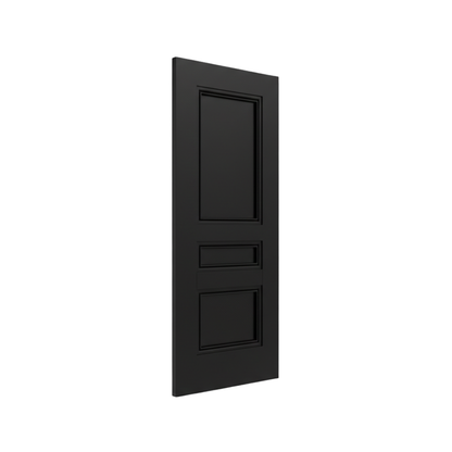 Black 3 Panel Victorian Style Premium Primed Internal Door WC39