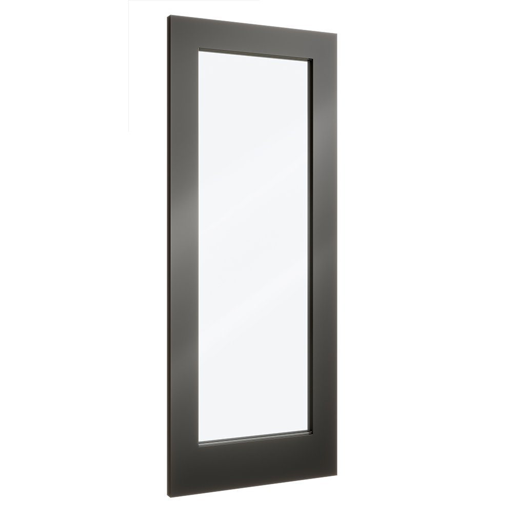 Black Shaker Clear Glass Internal Door