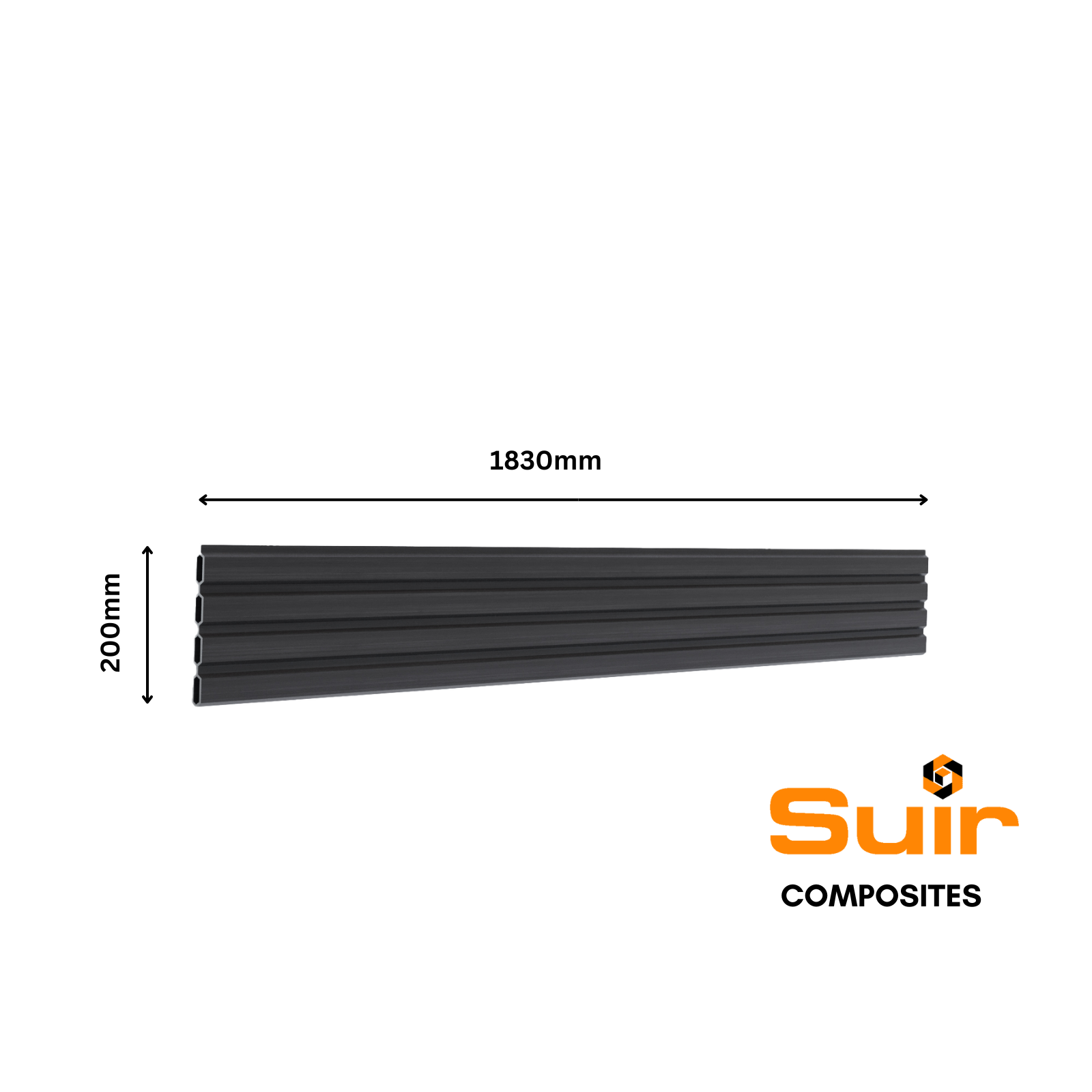 Charcoal Slatted Composite Fencing