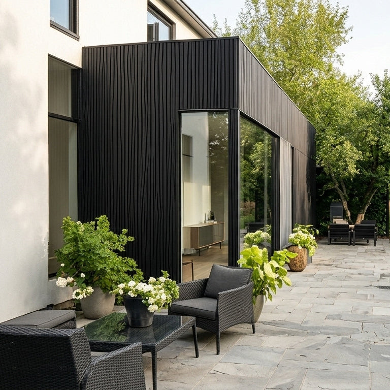Composite Cladding Slatted Grey