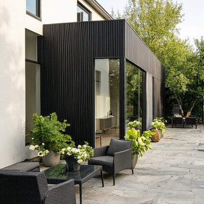 Composite Cladding Slatted Grey