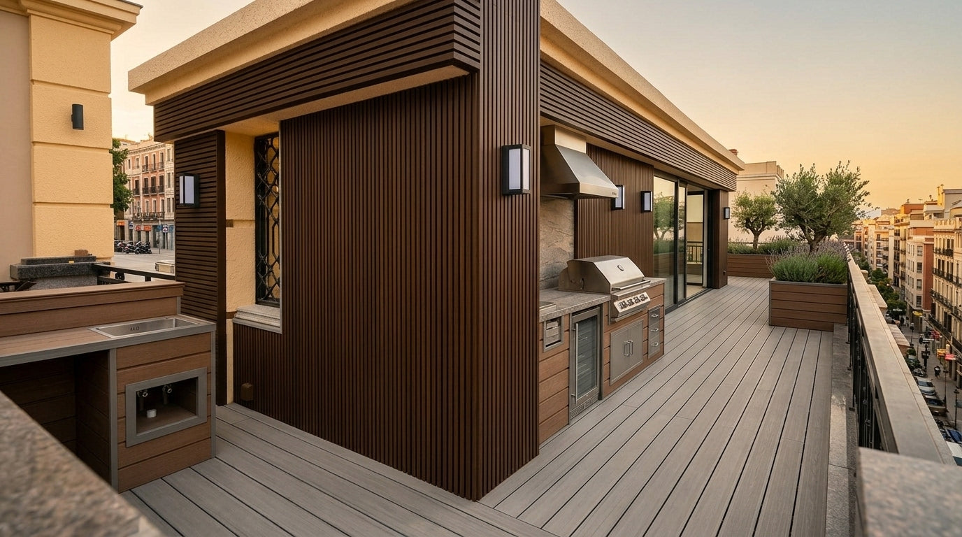 Composite Cladding Slatted Teak
