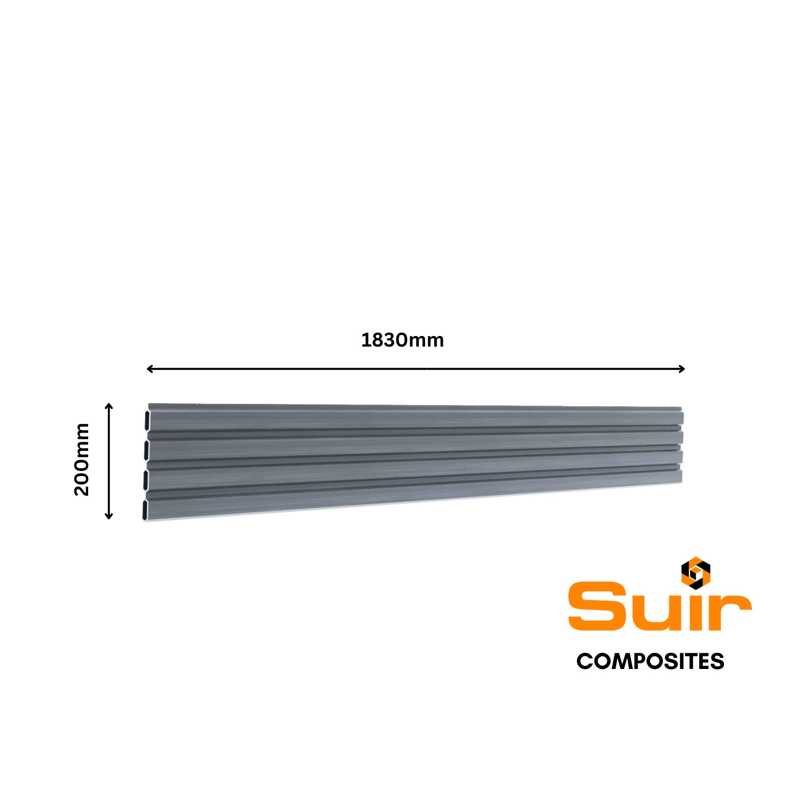 Composite Fencing Slatted Stone Grey