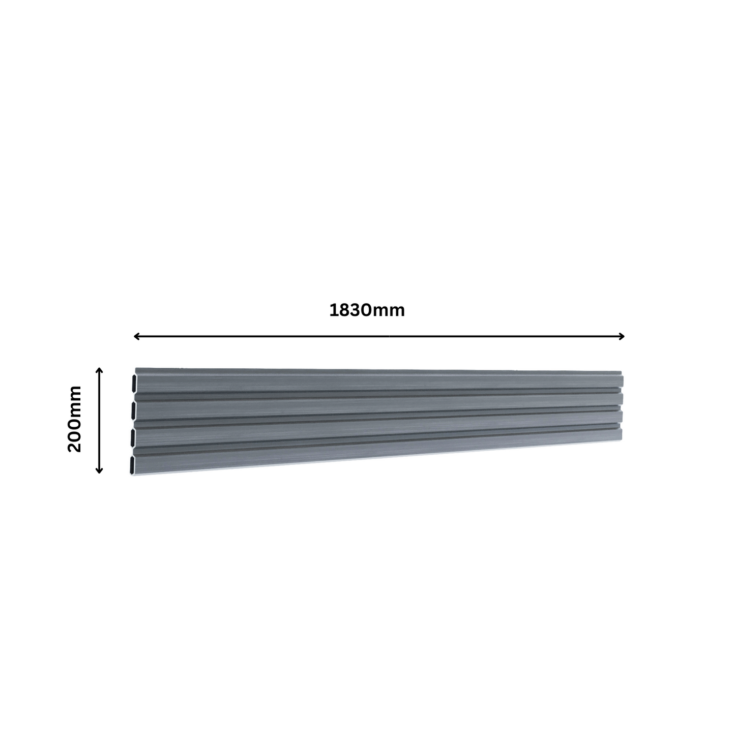 Composite fencing slatted stone grey - style 2