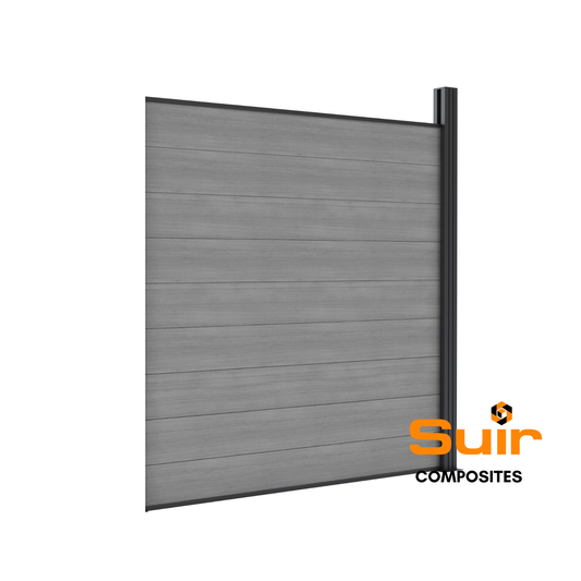 Composite fencing collection stone grey - woodgrain finish