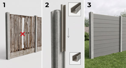 Composite Fencing Concrete Post Adaptor Channel