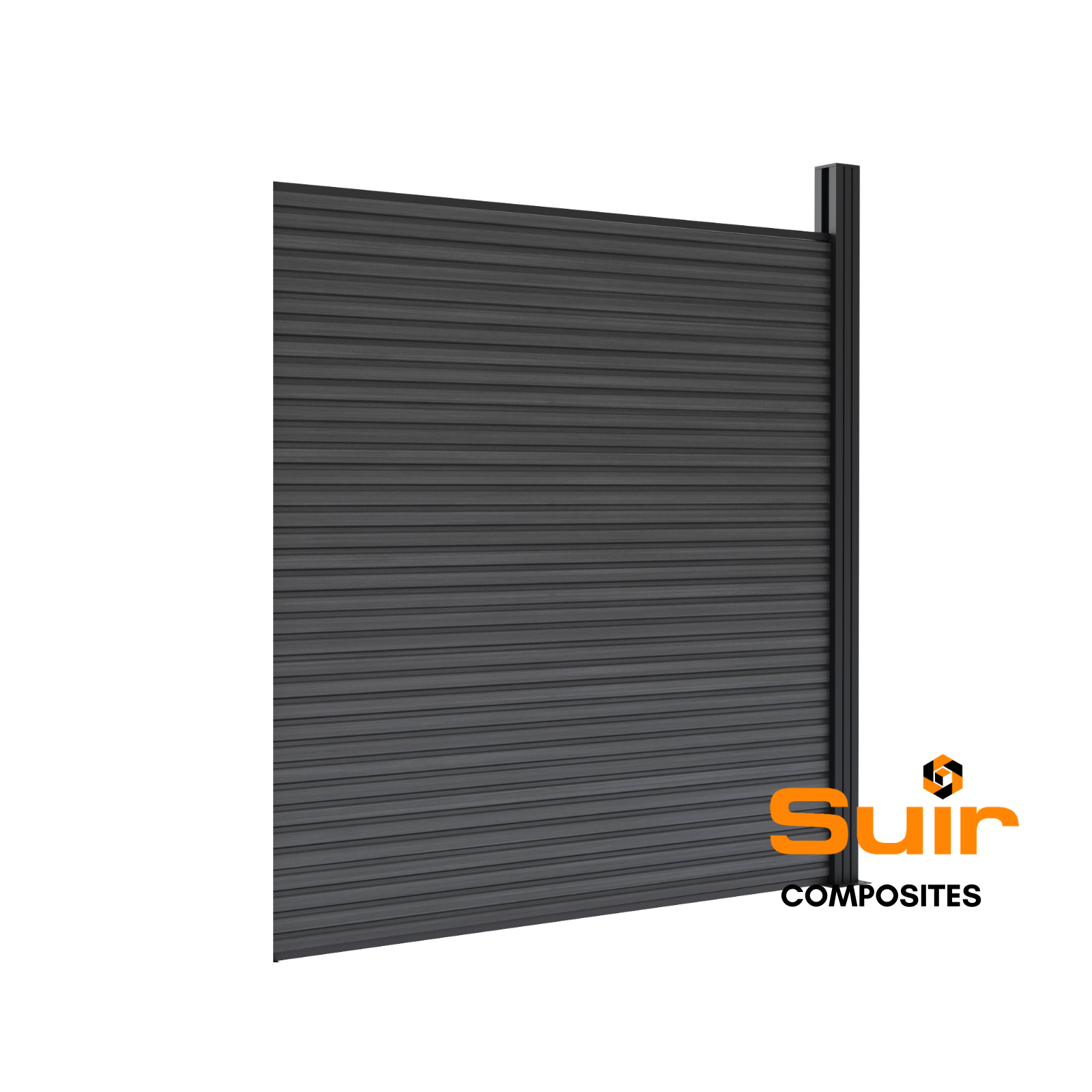 Composite Fencing Slatted Charcoal