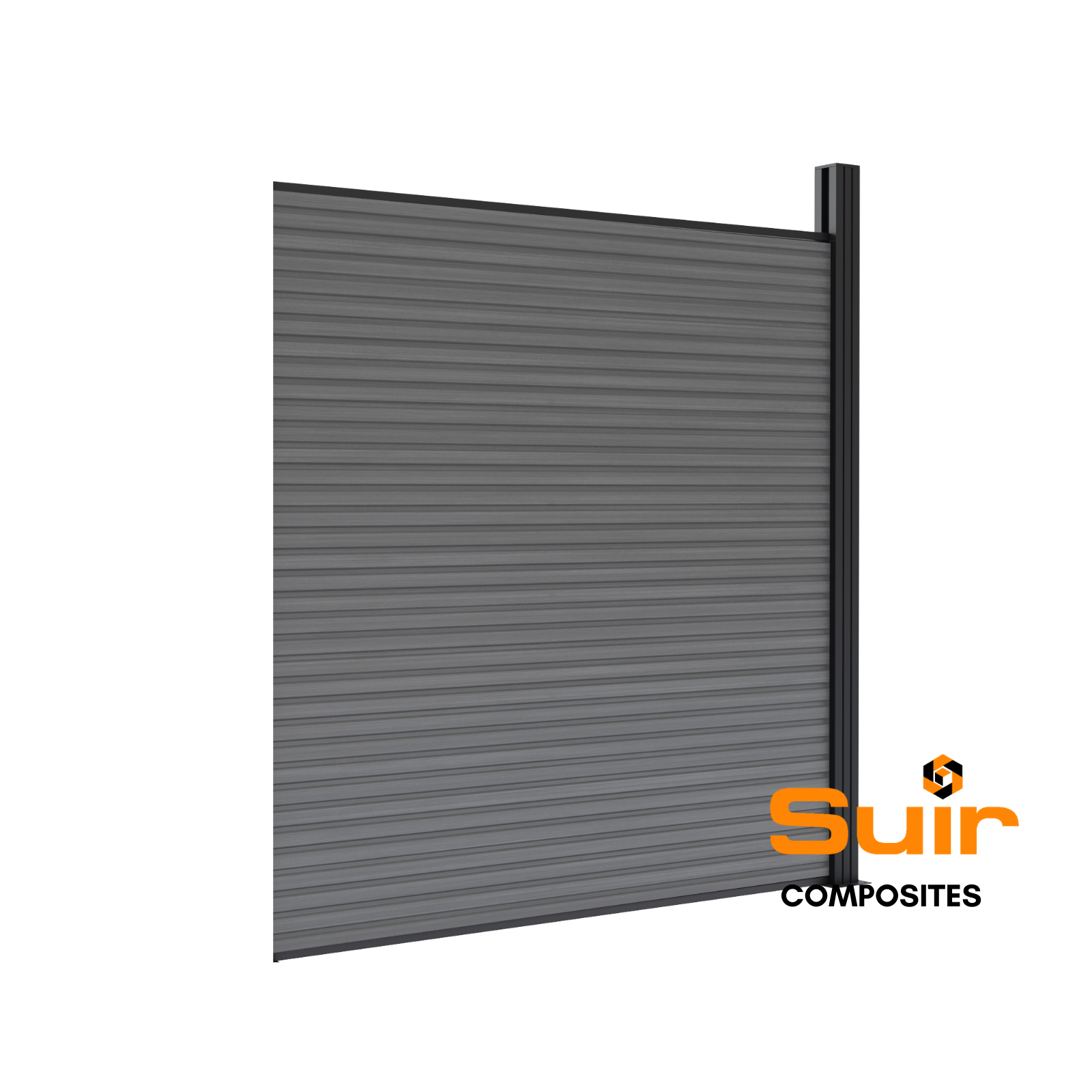 Composite Fencing Slatted Stone Grey