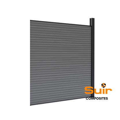 Composite fencing slatted stone grey - style 1