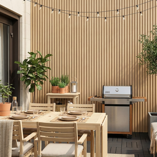 Composite slatted cladding desert sand - lifestyle