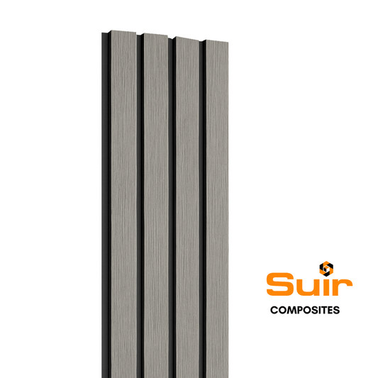 Composite Slatted Cladding Stone Grey Black Inlet