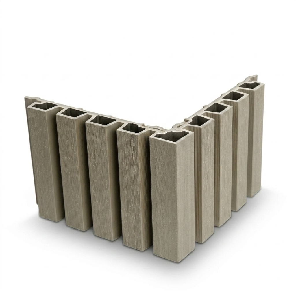 Composite Slatted Fluted Cladding Corner Trim Antique