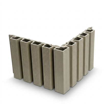 Composite Slatted Fluted Cladding Corner Trim Antique