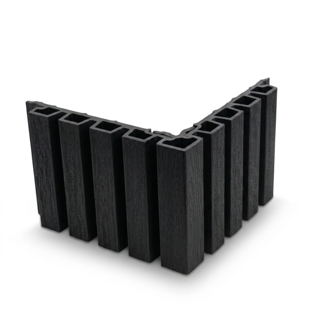 Composite slatted cladding 90-degree corner trim - Black