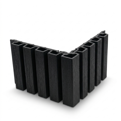 Composite slatted cladding 90-degree corner trim - Black