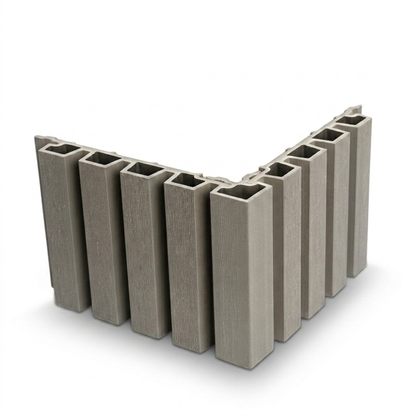 Composite Slatted Fluted Cladding Corner Trim Grey
