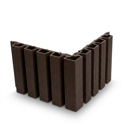 Composite Slatted Fluted Cladding Corner Trim Teak