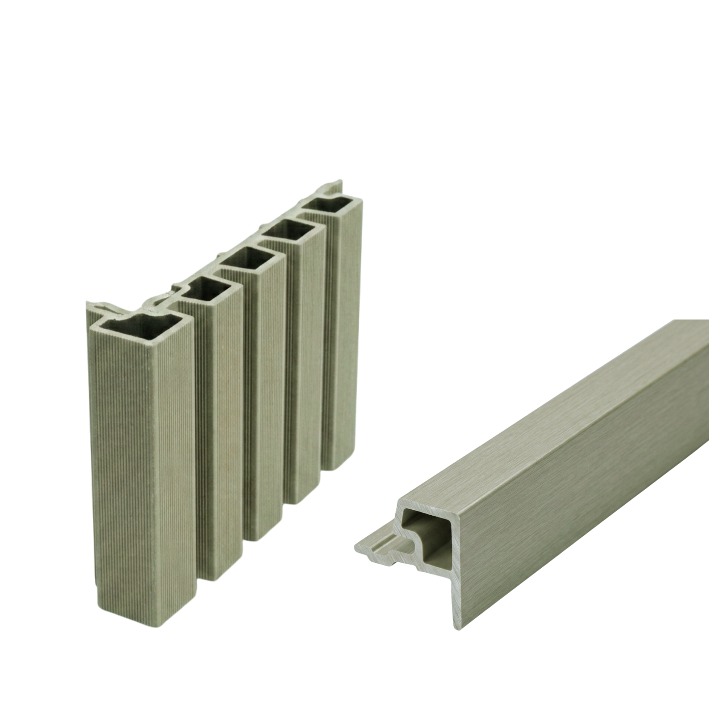 Composite slatted cladding start/end trim - Antique