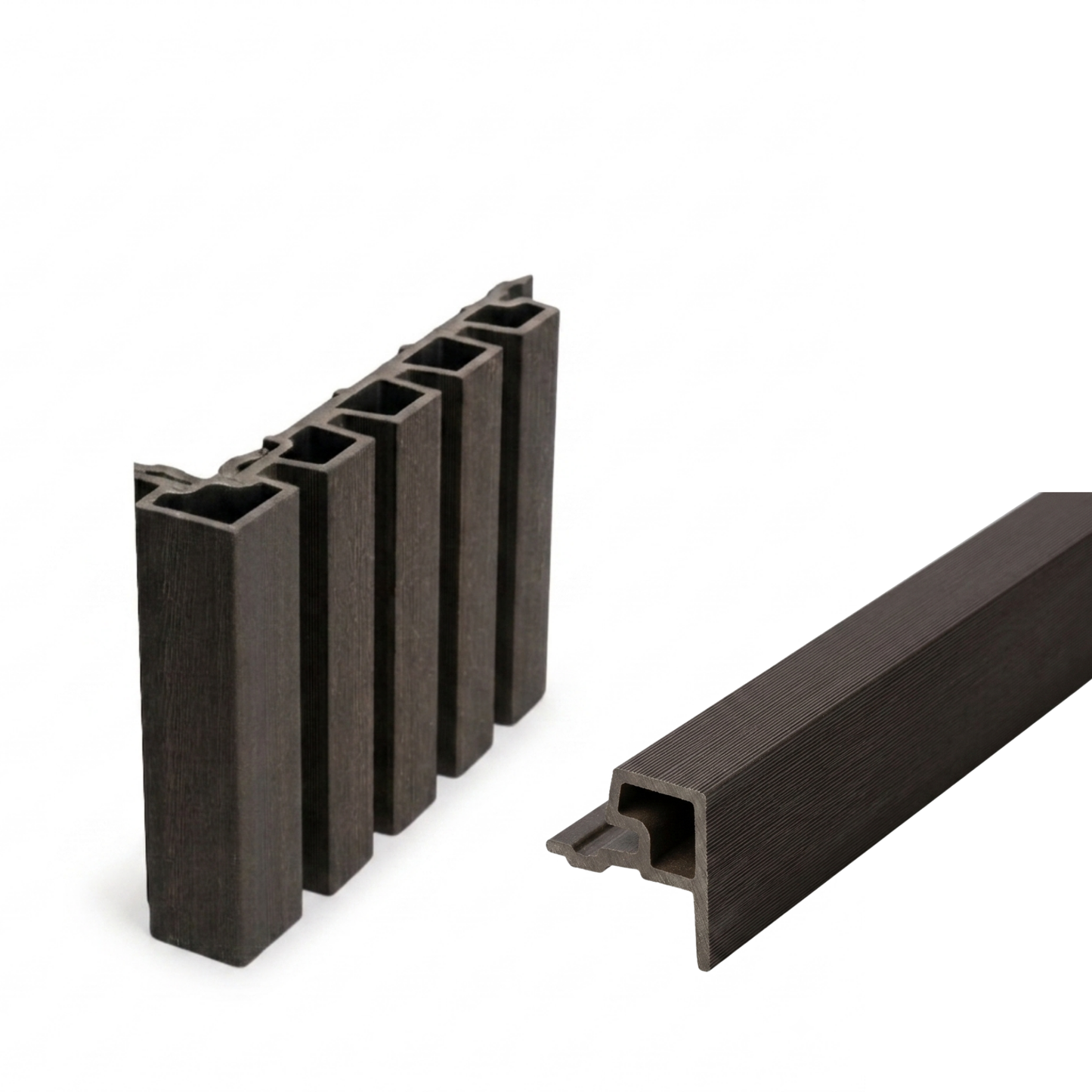 Composite slatted cladding start/end trim - Black
