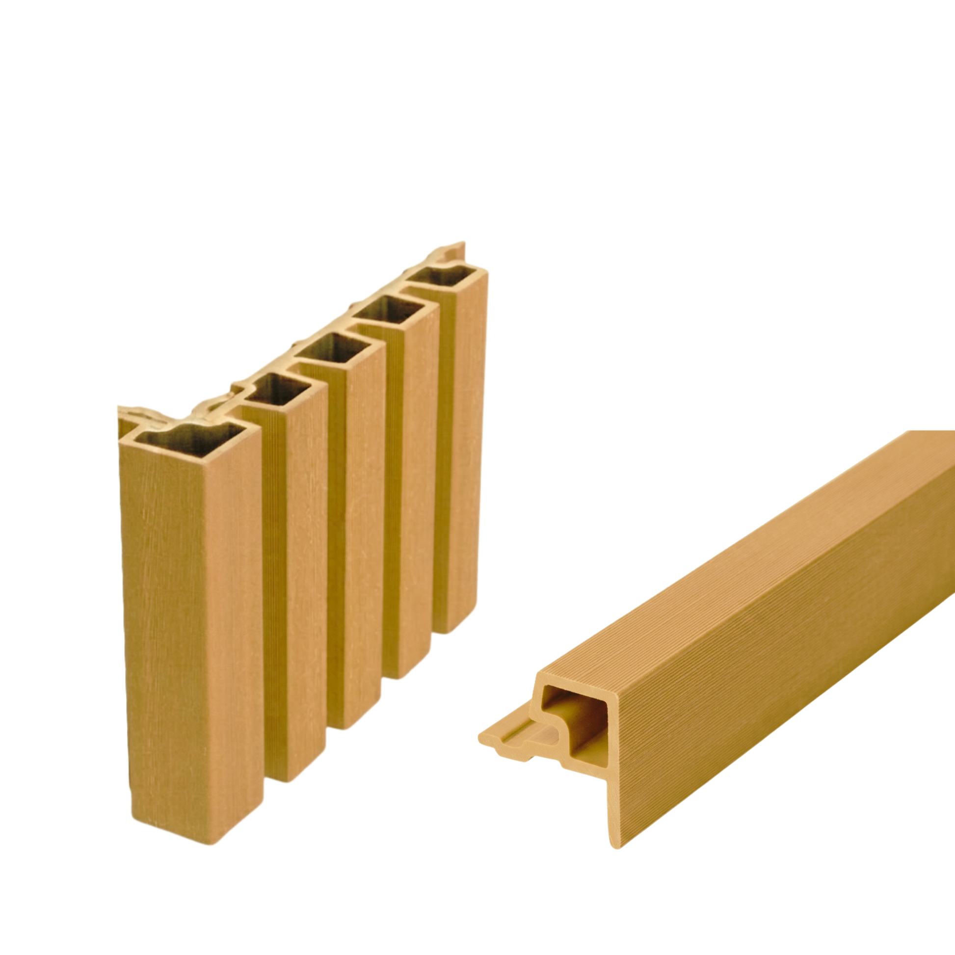 Composite slatted cladding start/end trim - Desert Sand
