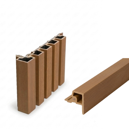 Composite slatted cladding start/end trim - Oak