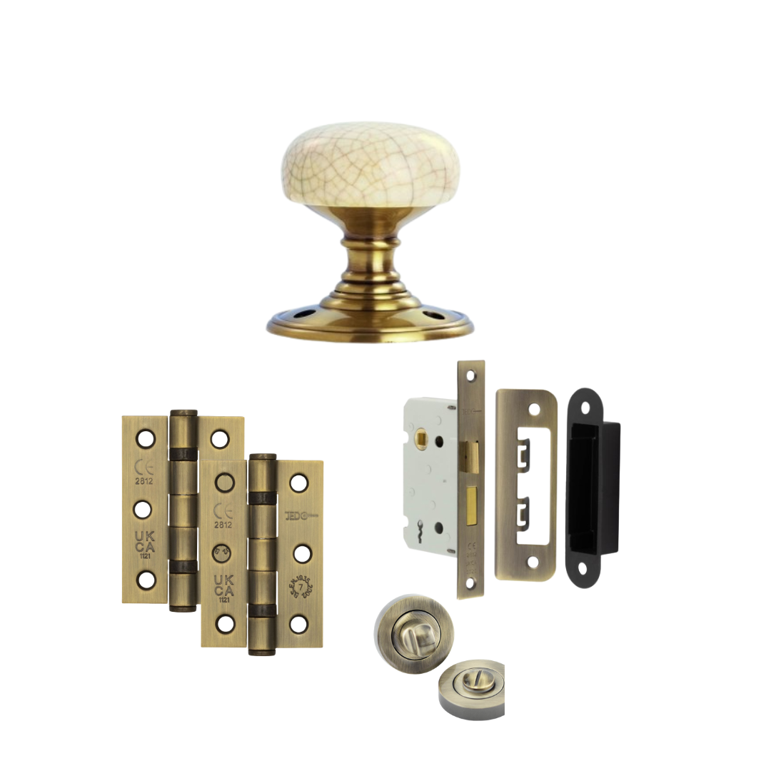 Crackle Porcelain Bronze Door Knob